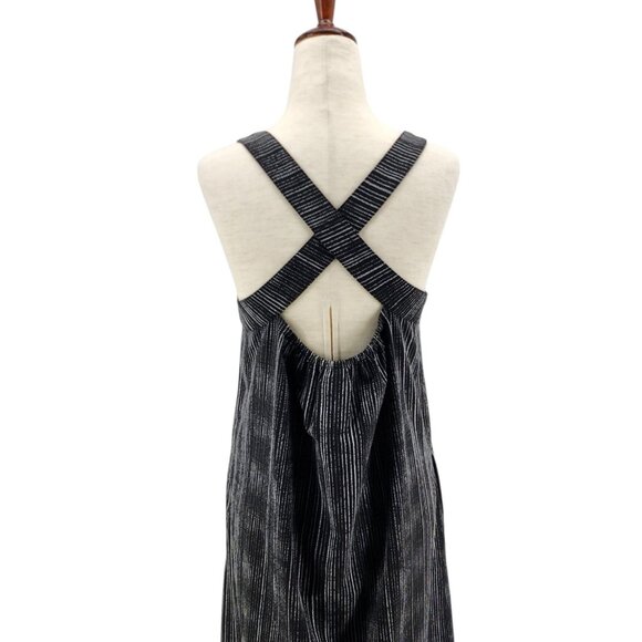 Athleta Womens S/T Tall Dress Arrival Amara Stripe Black Maxi Boho Sleeveless - Picture 6 of 10